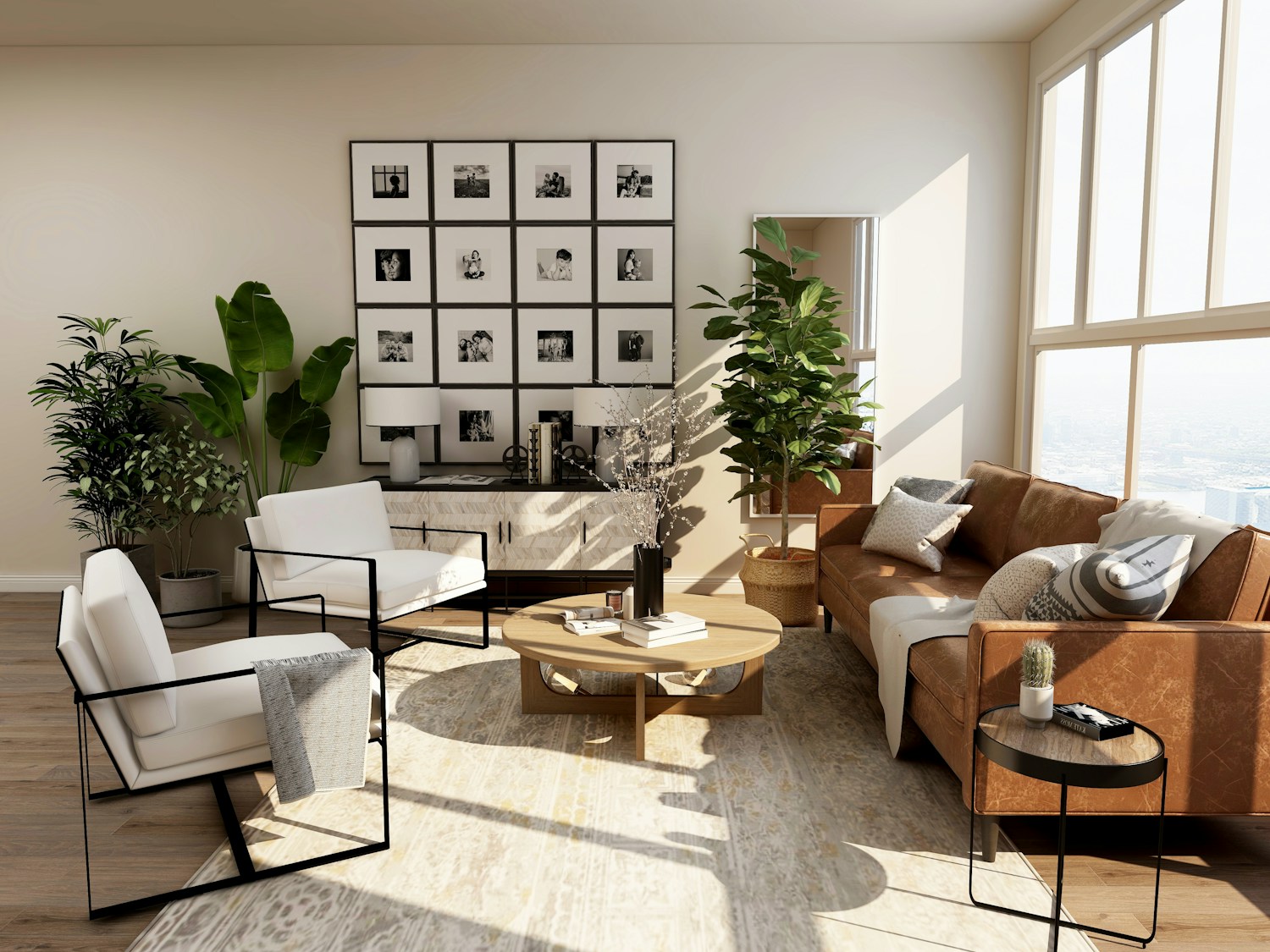 Verfijnd interieur met natuurlijke materialen